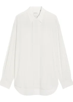 Amari draped-trim silk shirt