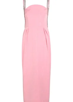 Amaro crystal-embellished satin midi dress