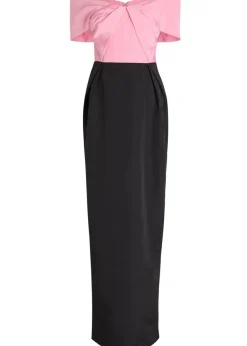 Amaro off-the-shoulder taffeta maxi dress