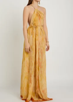 Amaya shibori cotton and silk-blend maxi dress
