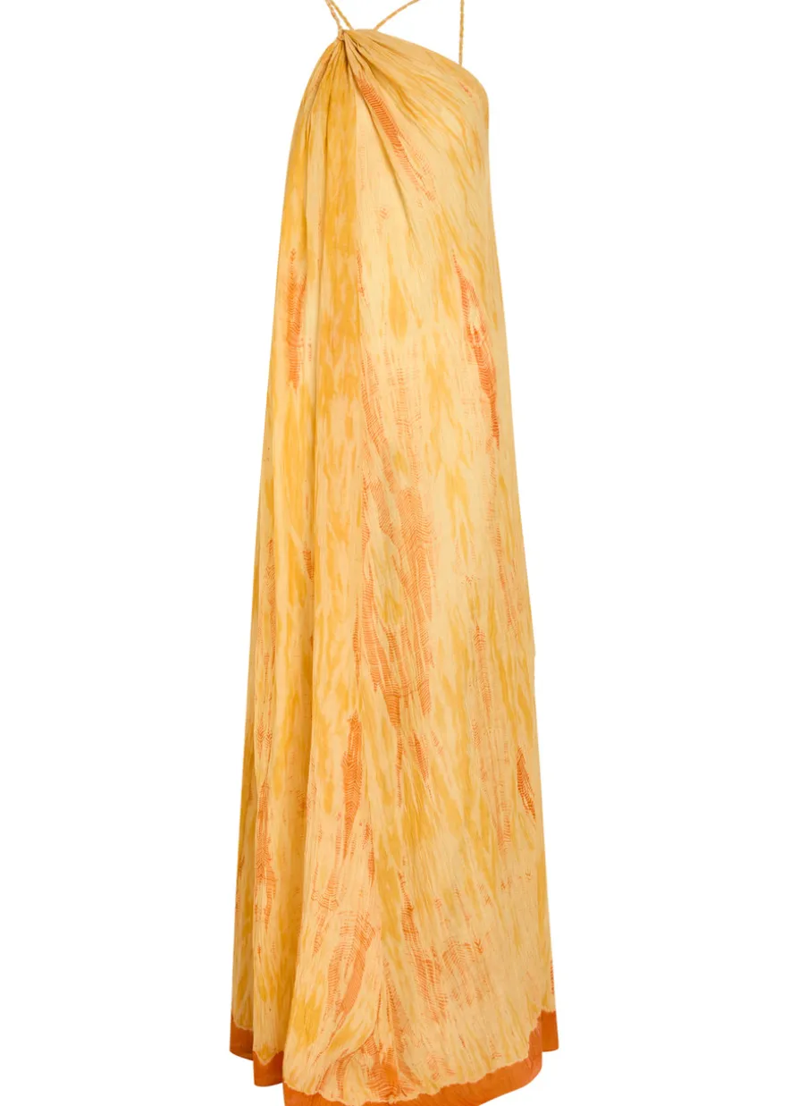 Amaya shibori cotton and silk-blend maxi dress