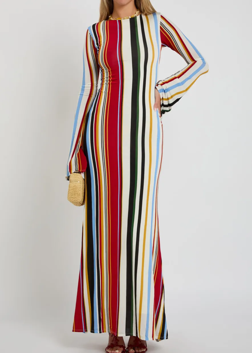 Amay striped stretch-jersey maxi dress