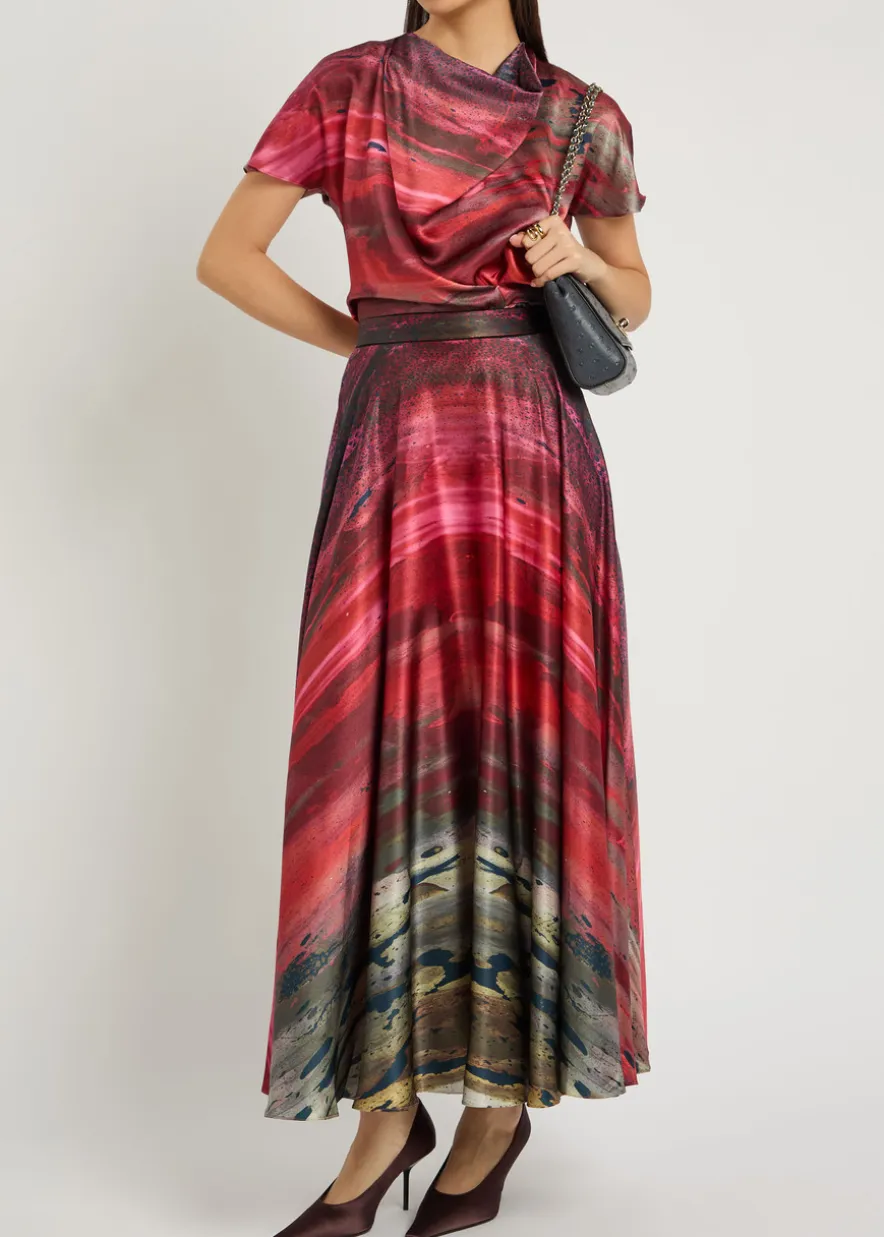 Ameera printed silk skirt