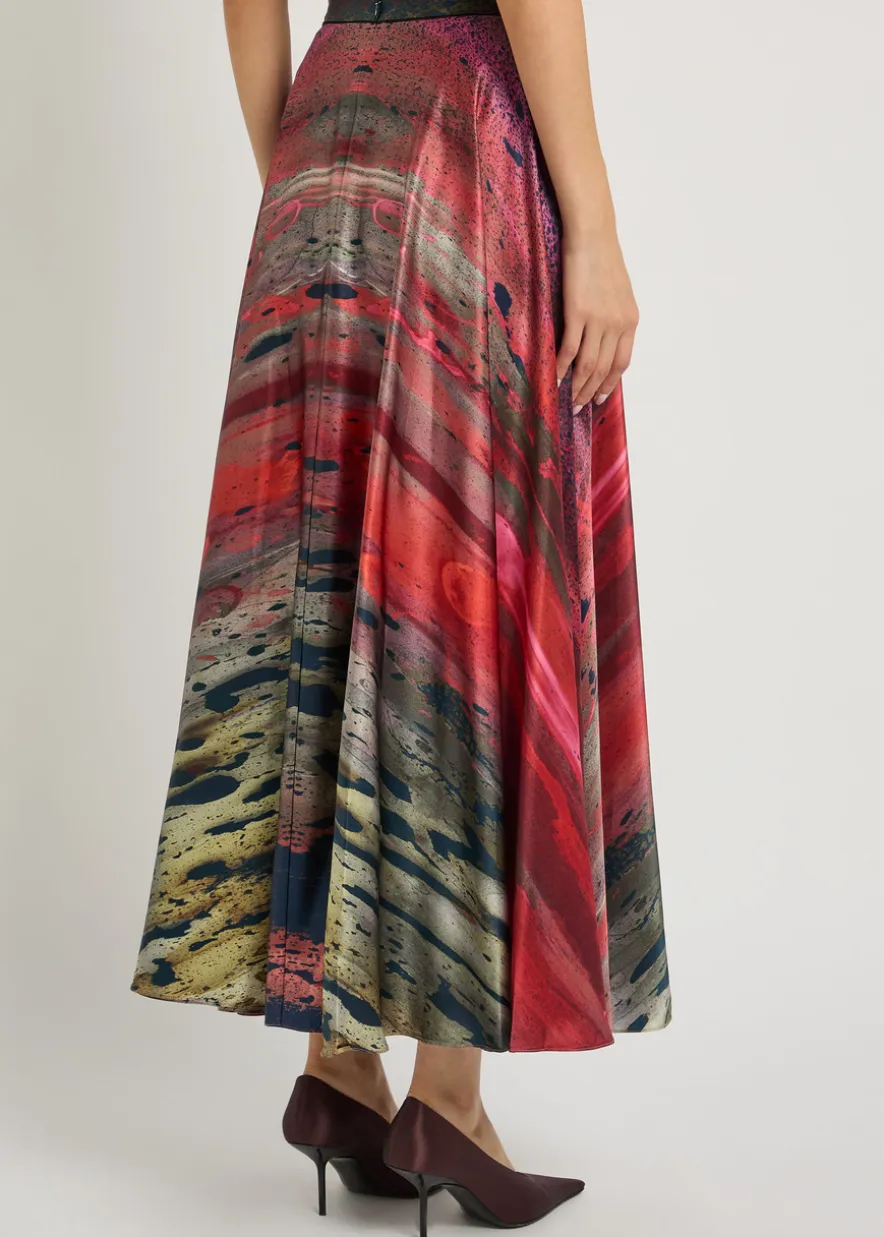 Ameera printed silk skirt
