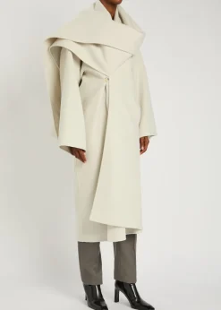 Amelia scarf-effect wool and cashmere-blend coat