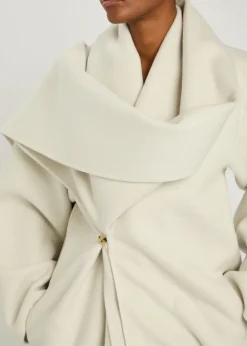 Amelia scarf-effect wool and cashmere-blend coat