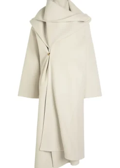 Amelia scarf-effect wool and cashmere-blend coat