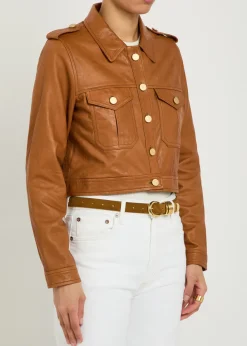Amelie cropped leather jacket