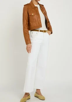 Amelie cropped leather jacket