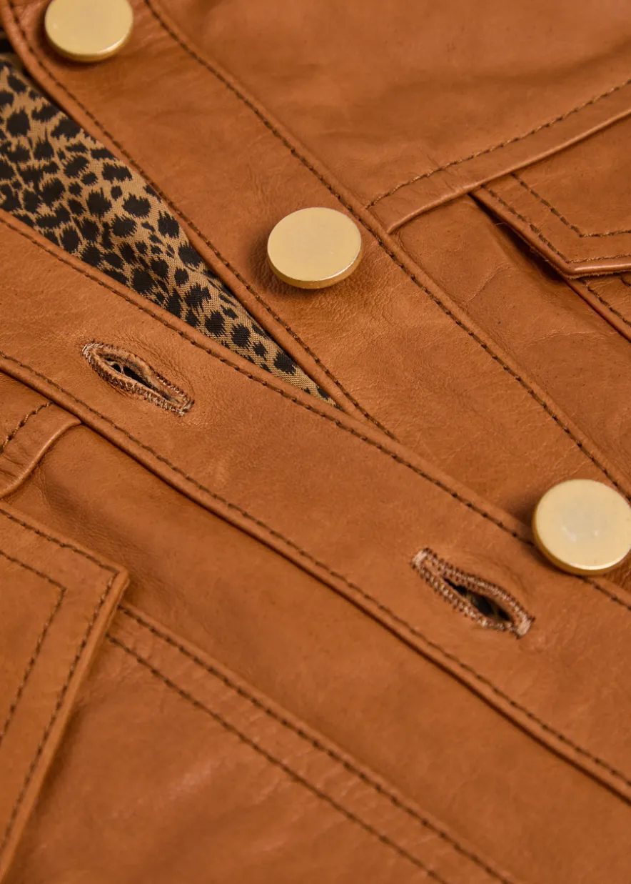 Amelie cropped leather jacket