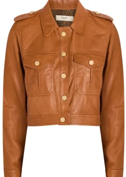 Amelie cropped leather jacket