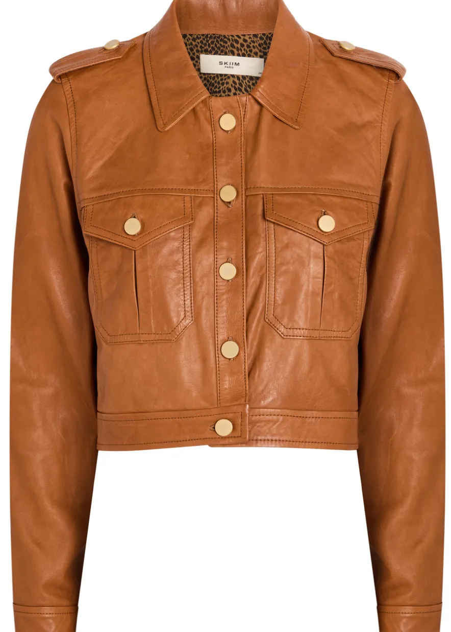 Amelie cropped leather jacket