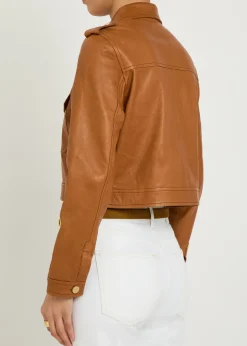 Amelie cropped leather jacket