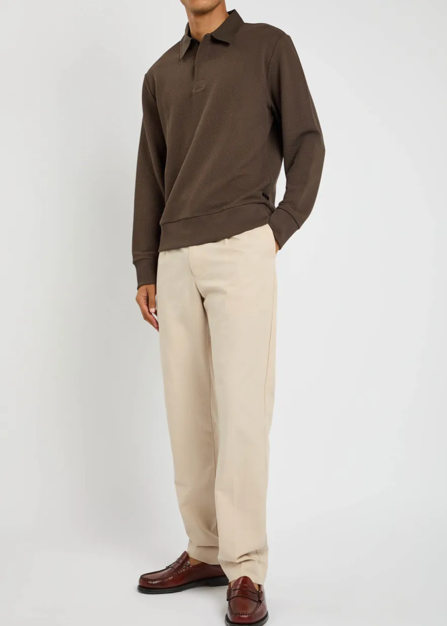 Amery waffle-knit polo shirt