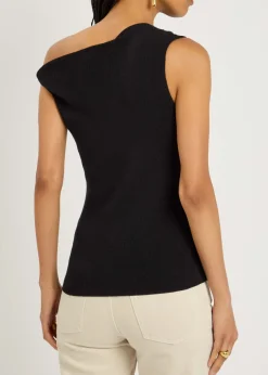 Ami off-the-shoulder knitted tank