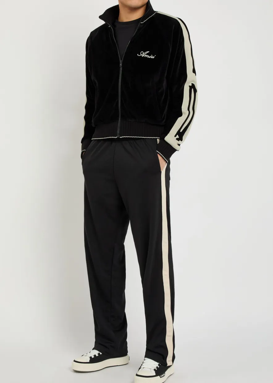 Amiri Bones appliquéd velour track jacket