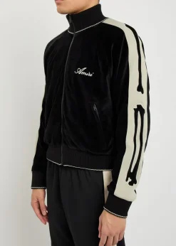 Amiri Bones appliquéd velour track jacket