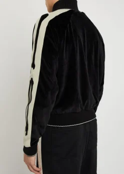 Amiri Bones appliquéd velour track jacket