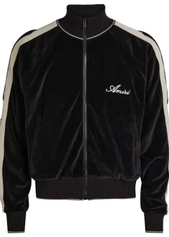 Amiri Bones appliquéd velour track jacket
