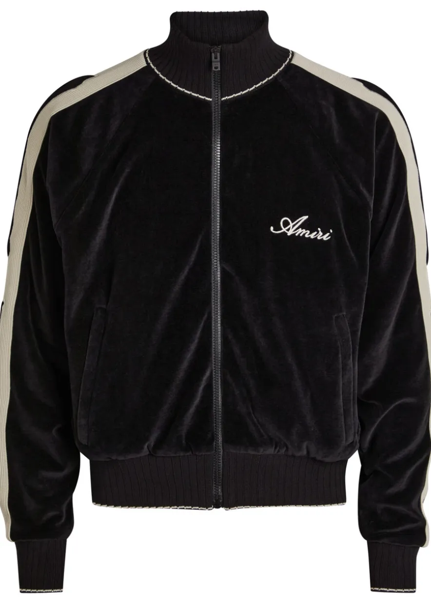 Amiri Bones appliquéd velour track jacket