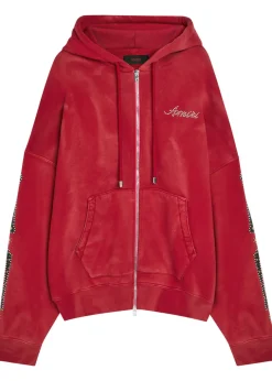 Amiri Bones embellished hooded cotton sweatshirt