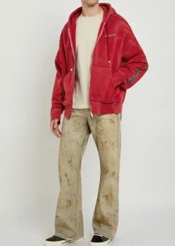 Amiri Bones embellished hooded cotton sweatshirt