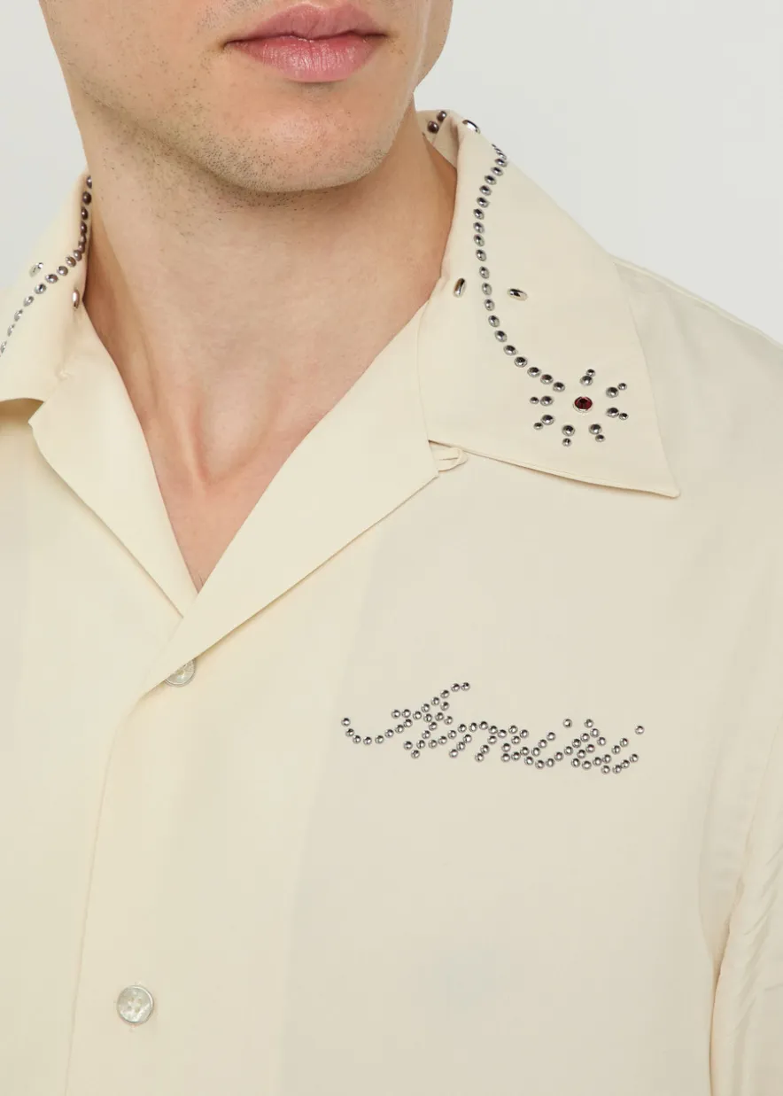 Amiri Stud embellished woven shirt