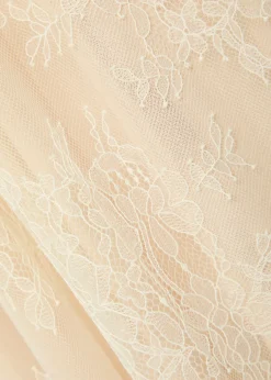 Amora scarf-effect lace gown