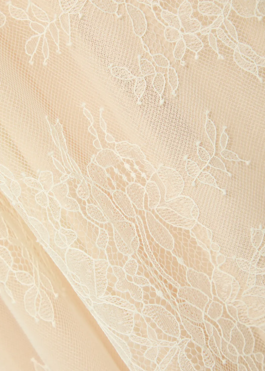 Amora scarf-effect lace gown