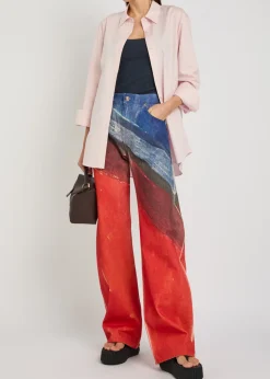 Amoret printed barrel-leg denim jeans