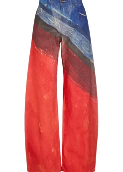 Amoret printed barrel-leg denim jeans