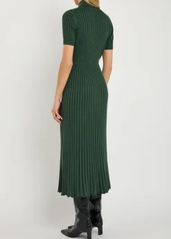 Amor ribbed cashmere-blend midi shirt dress