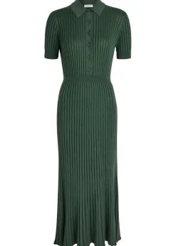 Amor ribbed cashmere-blend midi shirt dress
