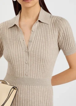 Amor ribbed cashmere-blend midi dress