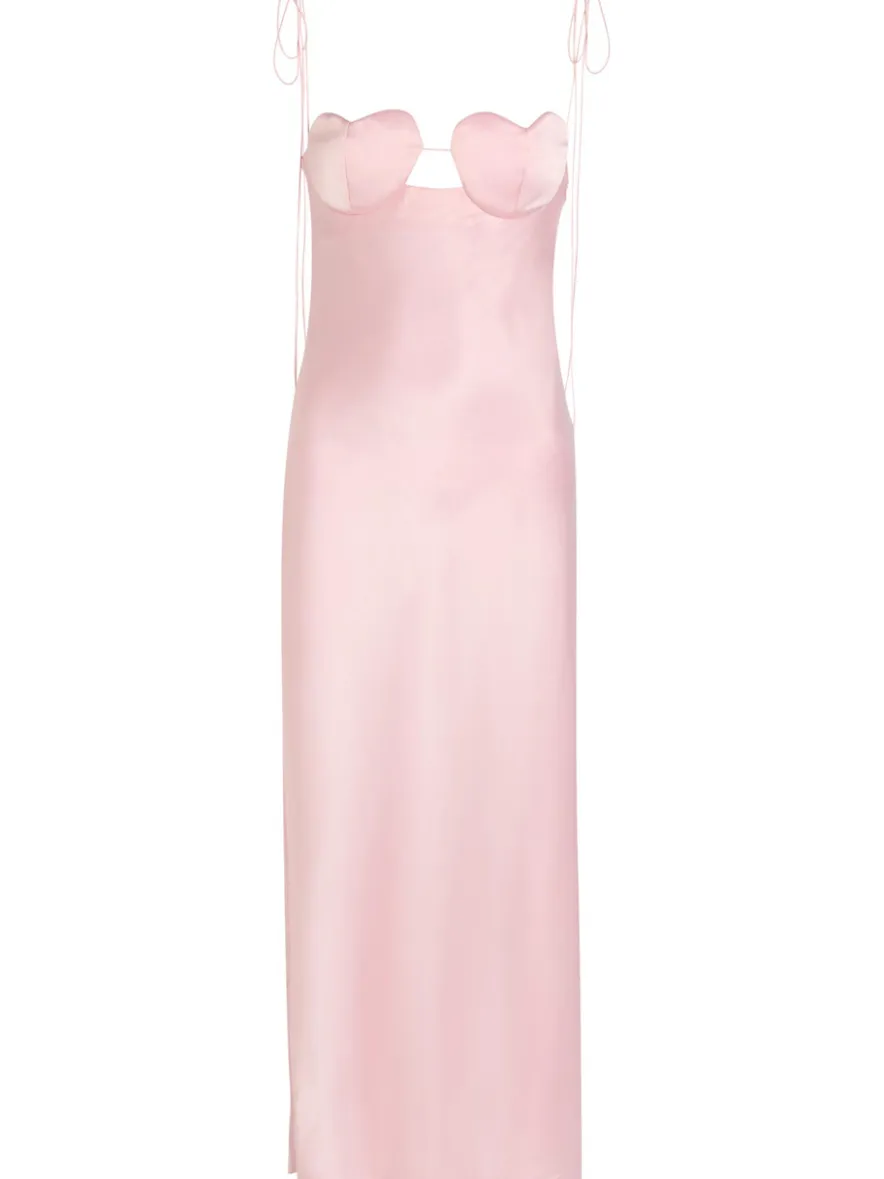 Amur heart satin midi dress