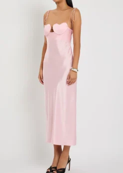 Amur heart satin midi dress