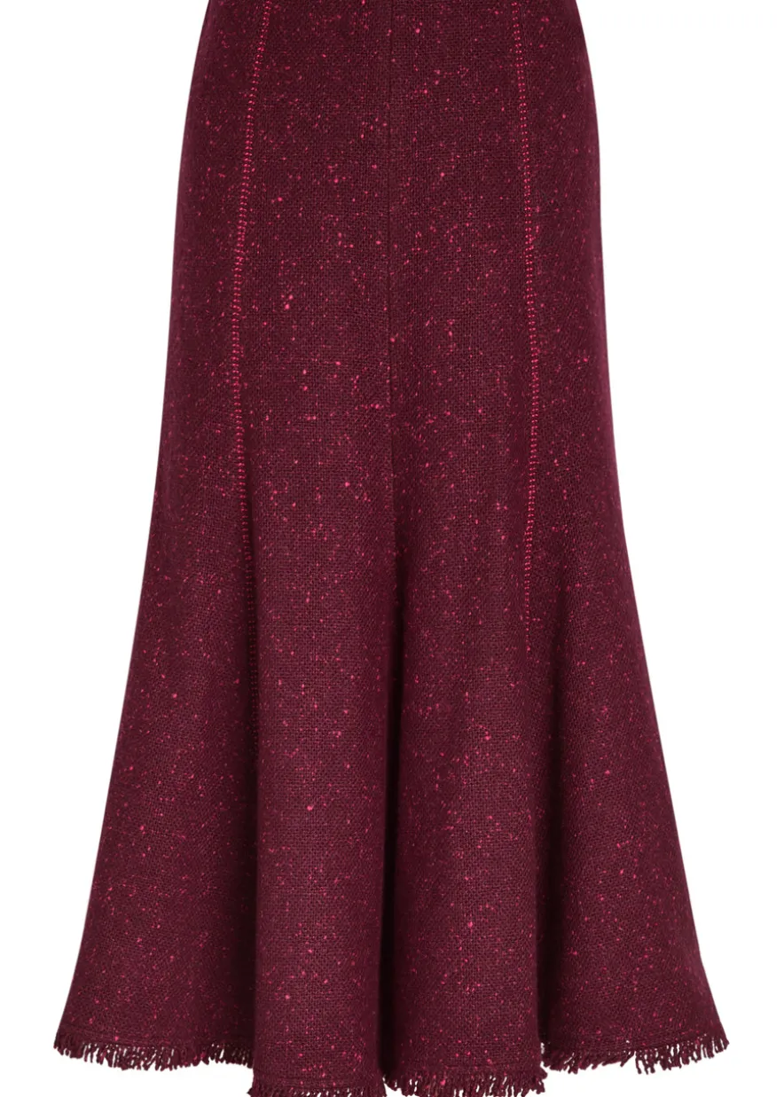 Amy speckled wool and cashmere-blend midi skirt