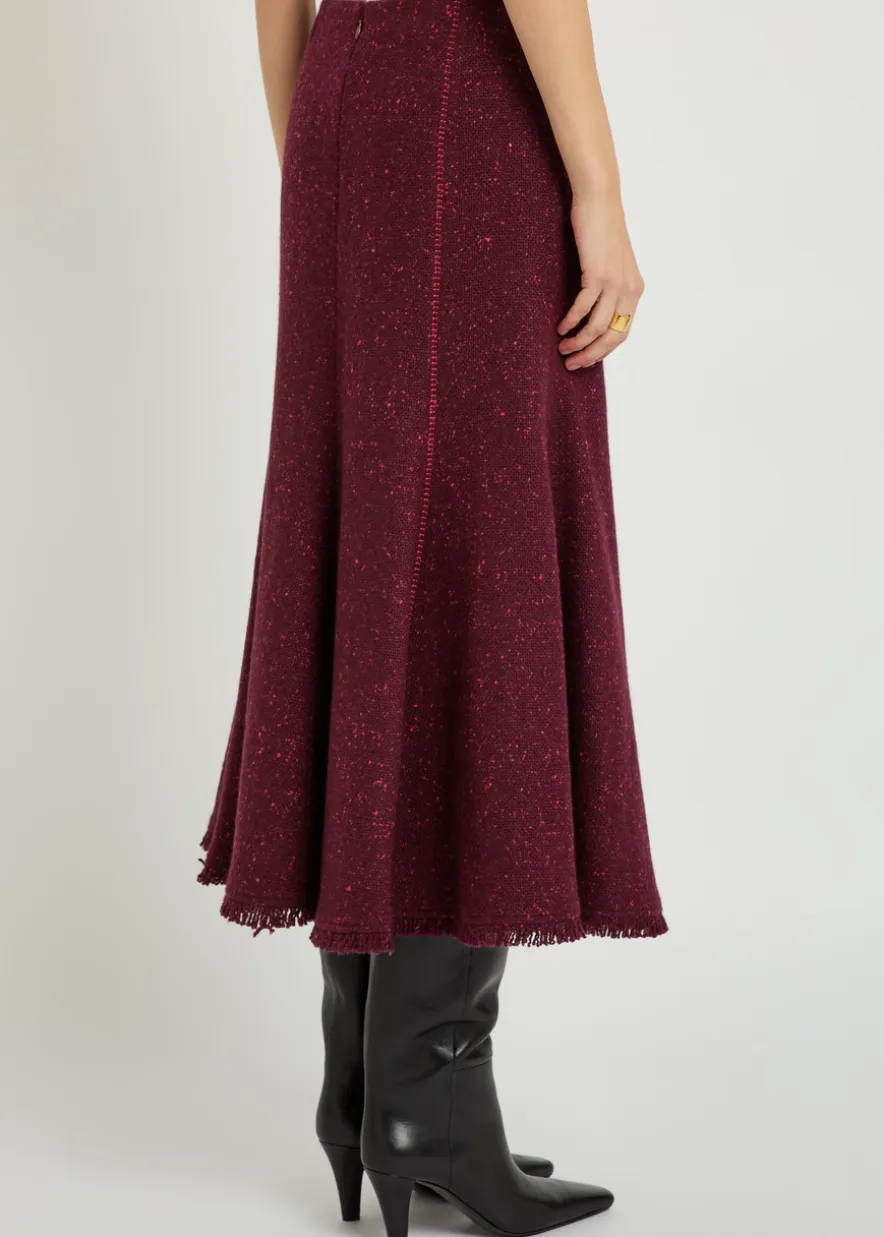 Amy speckled wool and cashmere-blend midi skirt