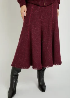 Amy speckled wool and cashmere-blend midi skirt