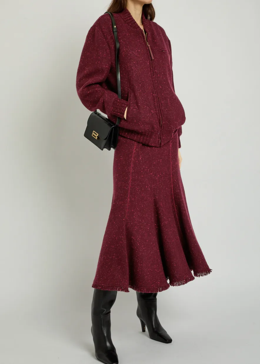 Amy speckled wool and cashmere-blend midi skirt