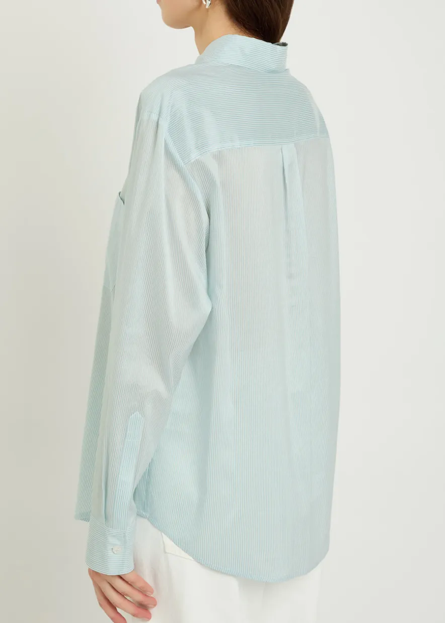 Anabas pinstripe silk and cotton-blend shirt