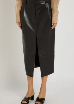 Anden leather midi skirt