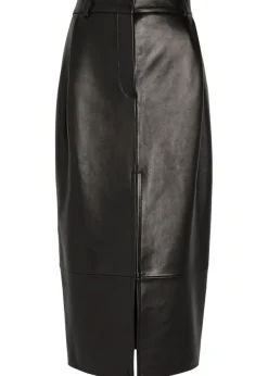 Anden leather midi skirt