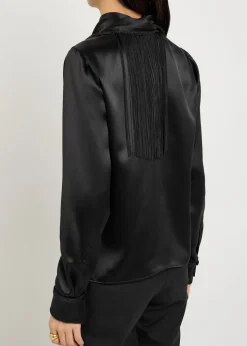 Anderson scarf-effect draped silk top