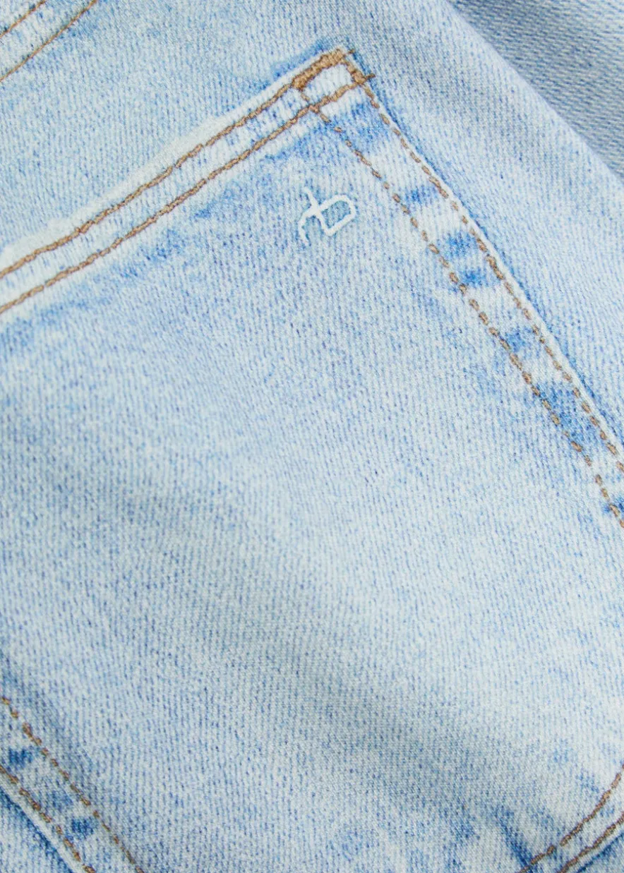Andi denim-print cotton trousers