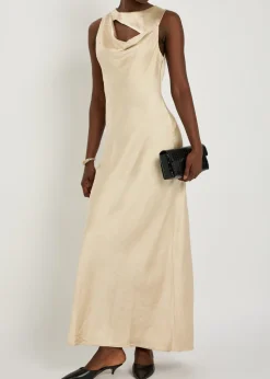 Andie crinkled satin maxi dress