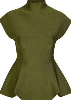 Andra high-neck stretch-knit top