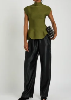 Andra high-neck stretch-knit top
