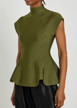 Andra high-neck stretch-knit top