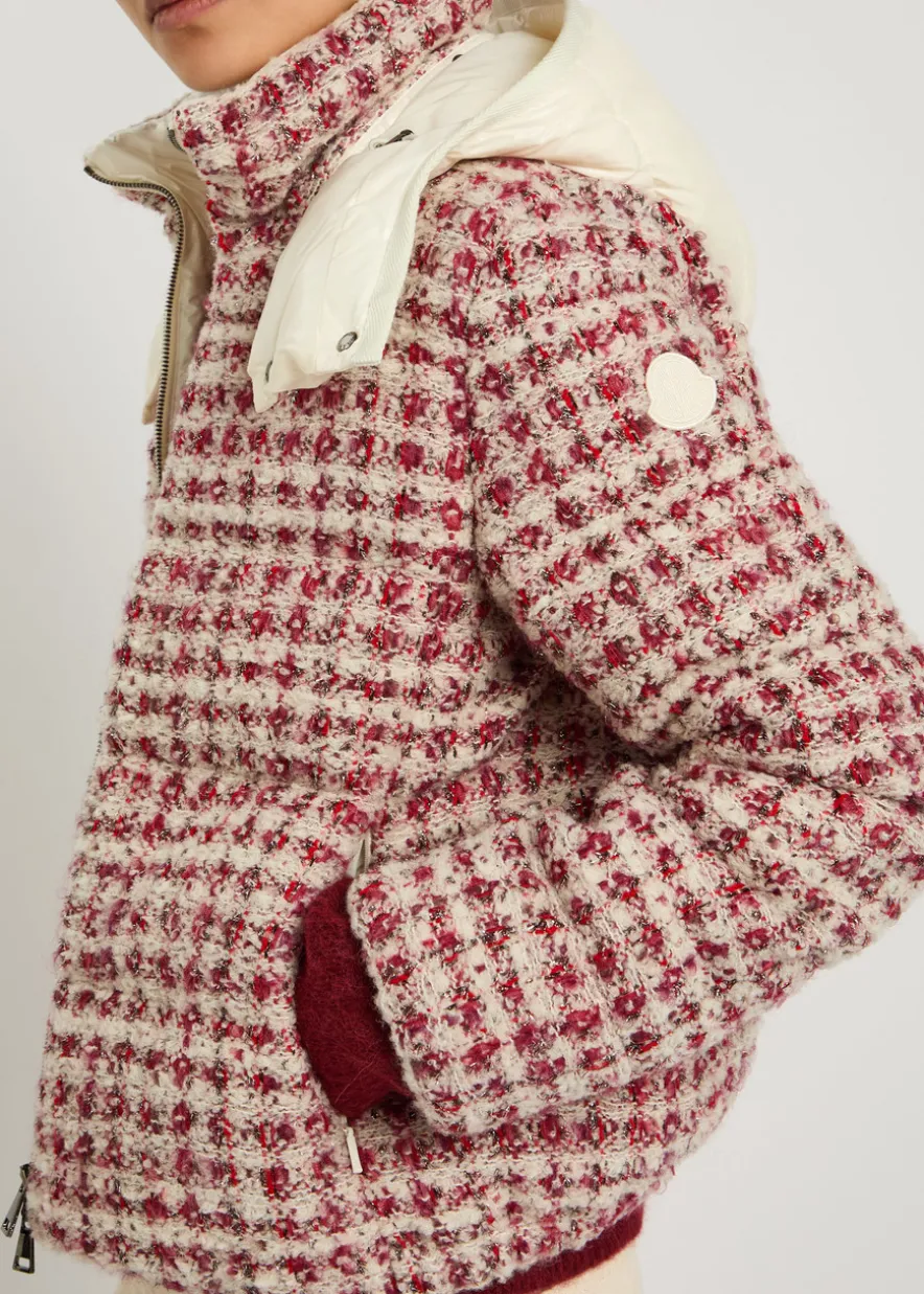 Andronne plaid padded metallic-tweed jacket